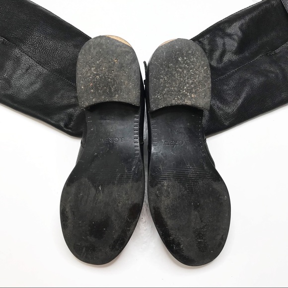 J. Crew Emmett Black Pebbled Leather Buckle Tall Zip-Up Round-Toe Riding Boots 7 - Picture 4 of 9